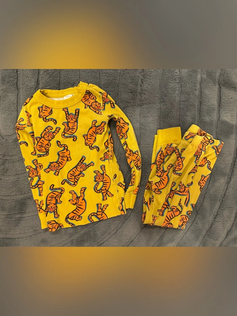 Hanna Andersson Yellow Tiger Print Pajama Set